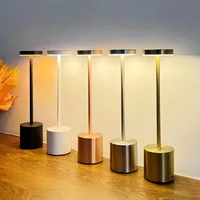 Classic Metal Touch Sensor LED Table Lamp Rechargeable Desk Lamp 3 Colors Creative Ambient Light Bar Room Decor Night Light Gold 1