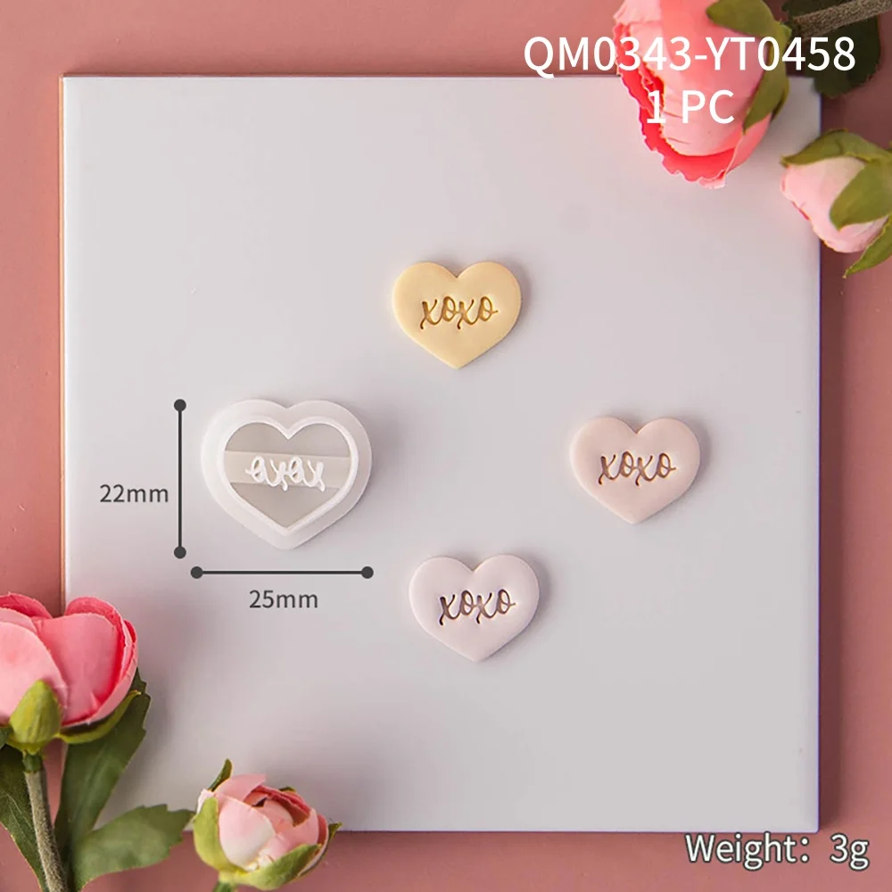 Valentinstag Polymer Clay Cutters Herz/Liebe Form Schneiden Formen Nette Keramik Ton Form DIY Ohrring Schmuck Präge Werkzeuge – Detail 8