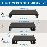 Monitor Stand Riser, With Foldable, Height Adjustable Computer Stand, Desk Shelf Riser with Storage Drawer &Tablet Phone - Image 3