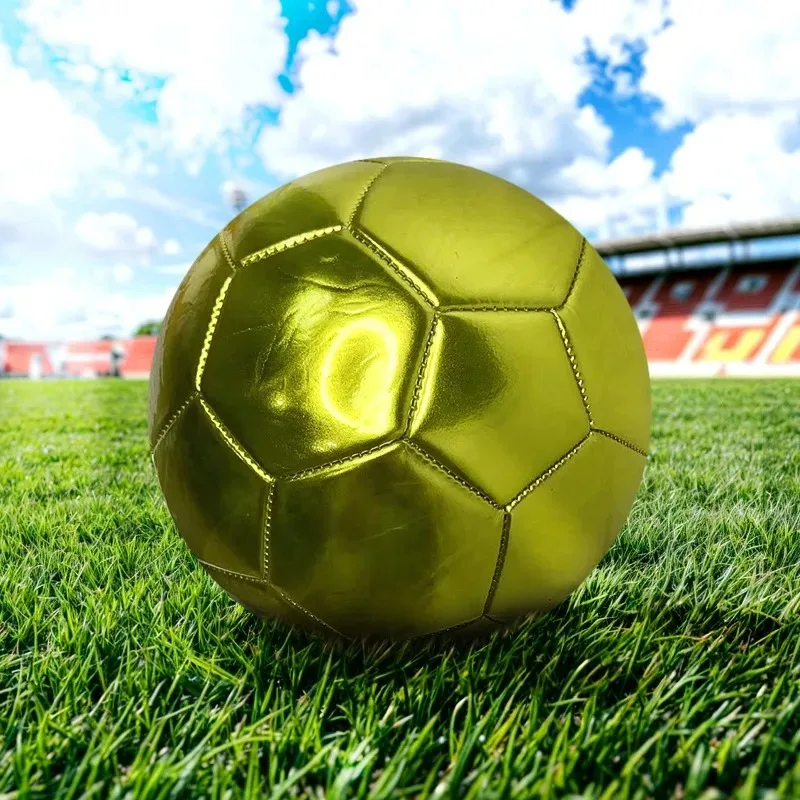 Golden silver Football Soccer Balls Official Size 5 PVC Football Team Training Footy Ball Outdoor Match Game Football Training..