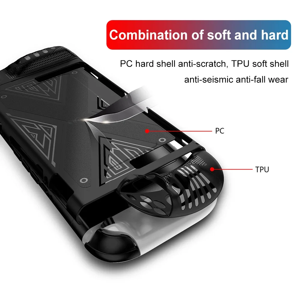TPU+PC Case Ergonomic Handle Grip Cover Shockproof Anti-Drop Full Protective Shell Anti-Slip for Nintendo Switch 2
