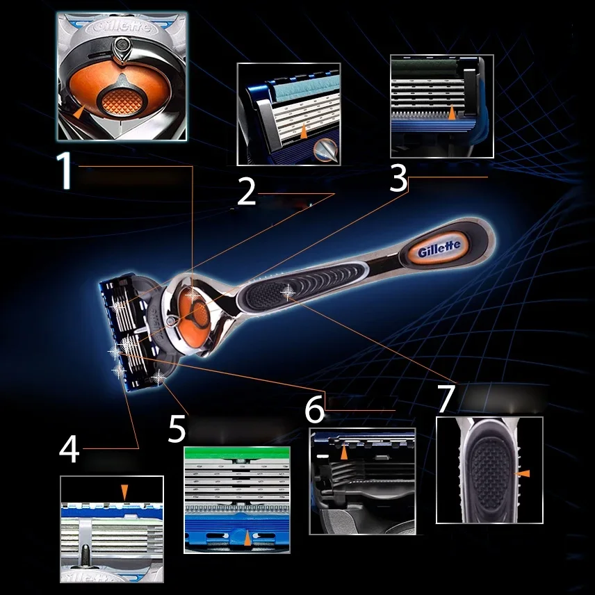 Gillette Fusion Proglide Safety Razor with FlexBall Handle and Precision 5-Layer Blades
