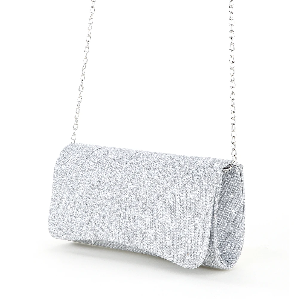 Borsa da sera con busta scintillante di lusso per feste da donna, pochette da sposa, borsa a tracolla con catena lucida personalizzata, borse per la cena da donna - immagine 2