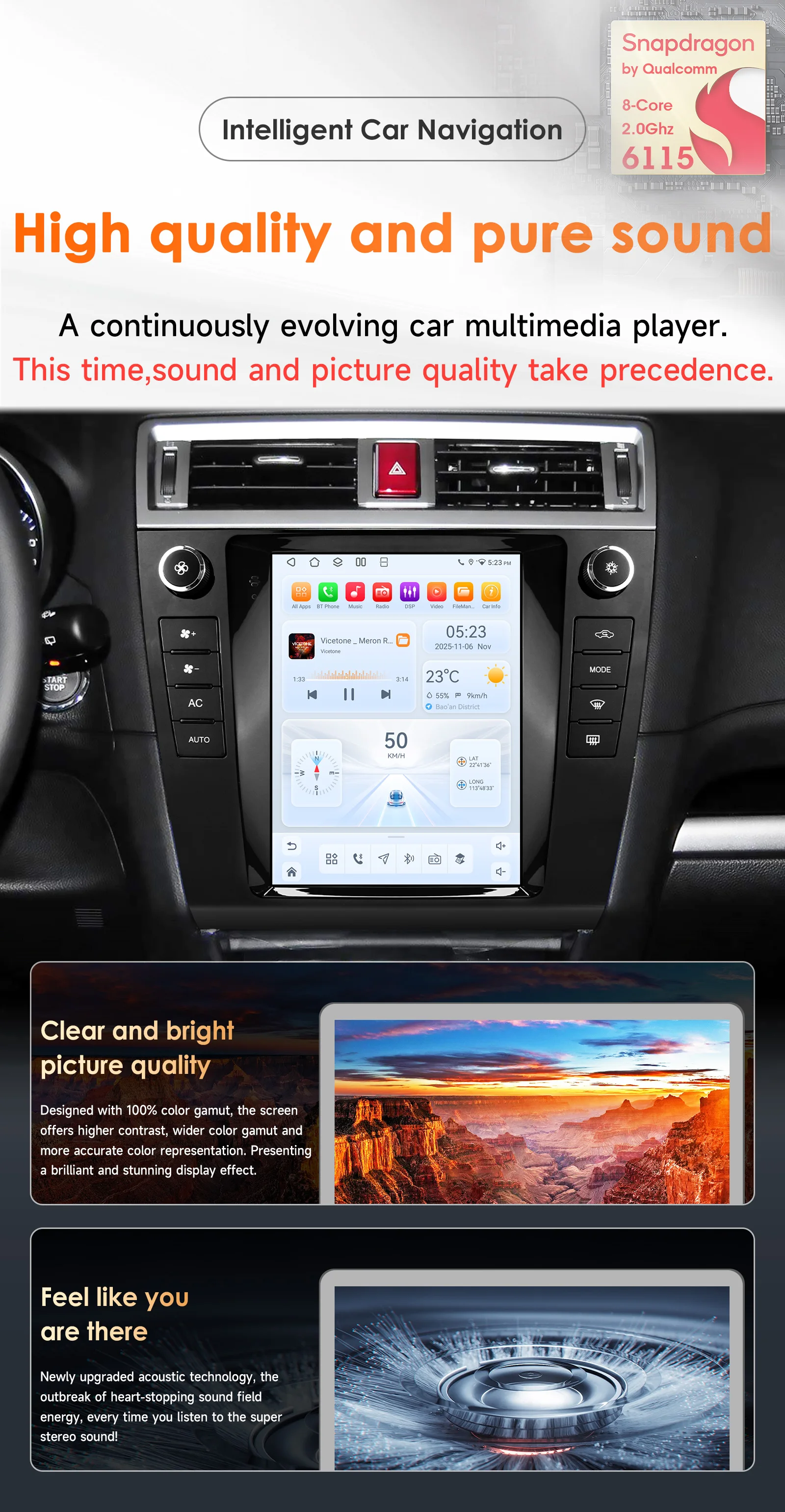 Auto-Multimediaplayer für Subaru Legacy Outback 2015-2019 Stereo 9,7 Zoll Kabelloses Carplay DSP Android Auto 2din Autoradio Stereo – Detail 2
