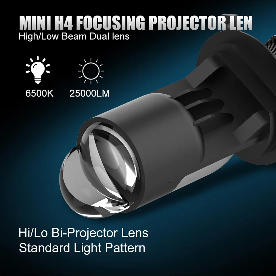 UPXSXT 2 stuks H4 koplampen met lens, 9-32 V, 16.000 lm, 100 W, projectorlens, led-koplampen, Hi/Lo Beam, koudwit, hoge helderheid, voor auto's en motorfietsen UPXSXT 2 stuks H4 koplampen met lens, 9-32 V, 16.000 lm, 100 W, projectorlens, led-koplampen, Hi/Lo Beam, koudwit, hoge helderheid, voor auto's en motorfietsen