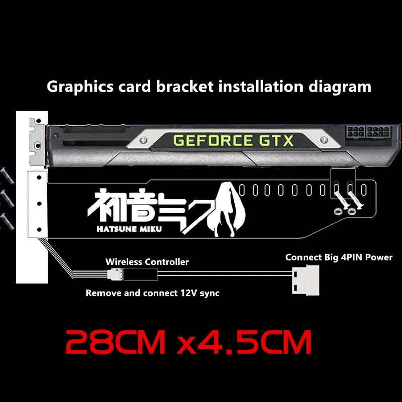Placa de Vídeo Suporte Argb Placa Gráfica Rgb Suporte Gpu m b fé Lâmpada Syncasusmsigiga pc Mod Personalizado - Imagem 5