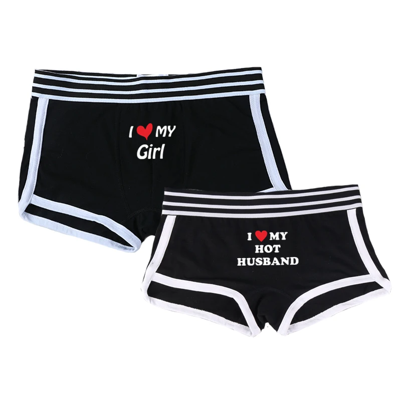 I LOVE MY GIRL Sexy Cotton Underwear for Couples Women Men Boxer Shorts  Homme Lingerie Female Panties Underpant - AliExpress