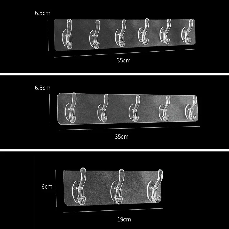 Description Picture 5 of itemHanging Strong Hooks Bathroom Self Adhesive Door Wall Hanger Kitchen Storage Towel Transparent Waterproof Hooks