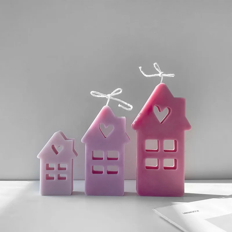Cute Heart Shaped House Silicone Mold Star Houses Concrete Casting Molds DIY Gypsum Home Craft Decoration Resin Mould silicone mold,flower silicone mould