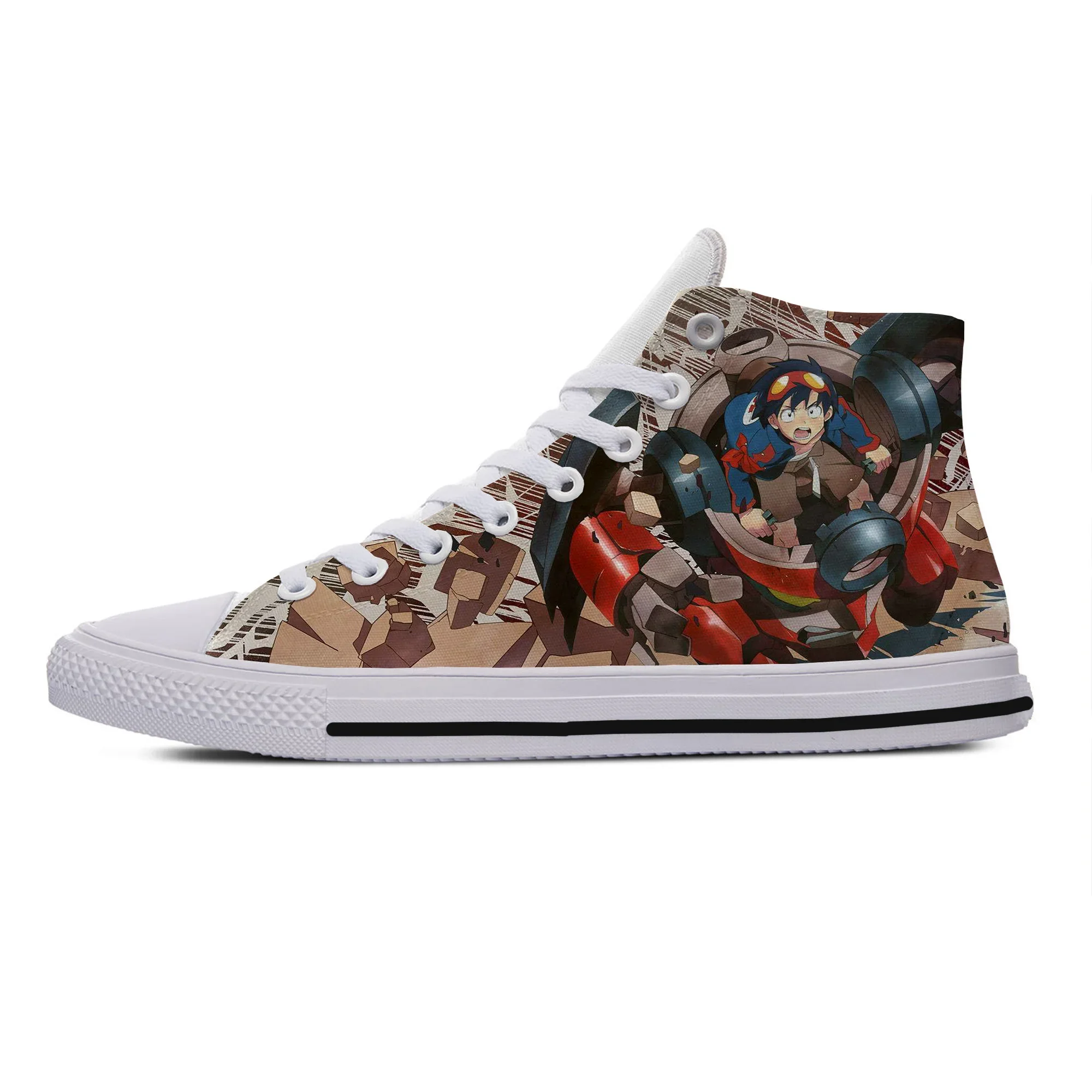 Hot Cool Fashion Funny Cartoon High Quality Sneakers Casual Shoes Men Women Anime Gurren Lagann High Help Classic Board Shoes