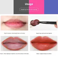 Pinceau à lèvres portable avec couvercle, mini pinceau à rouge à lèvres avec couvercle, pinceau à lèvres souple pour le maquillage, pour dessiner la forme des lèvres, petit pinceau à lèvres pour débutants 4