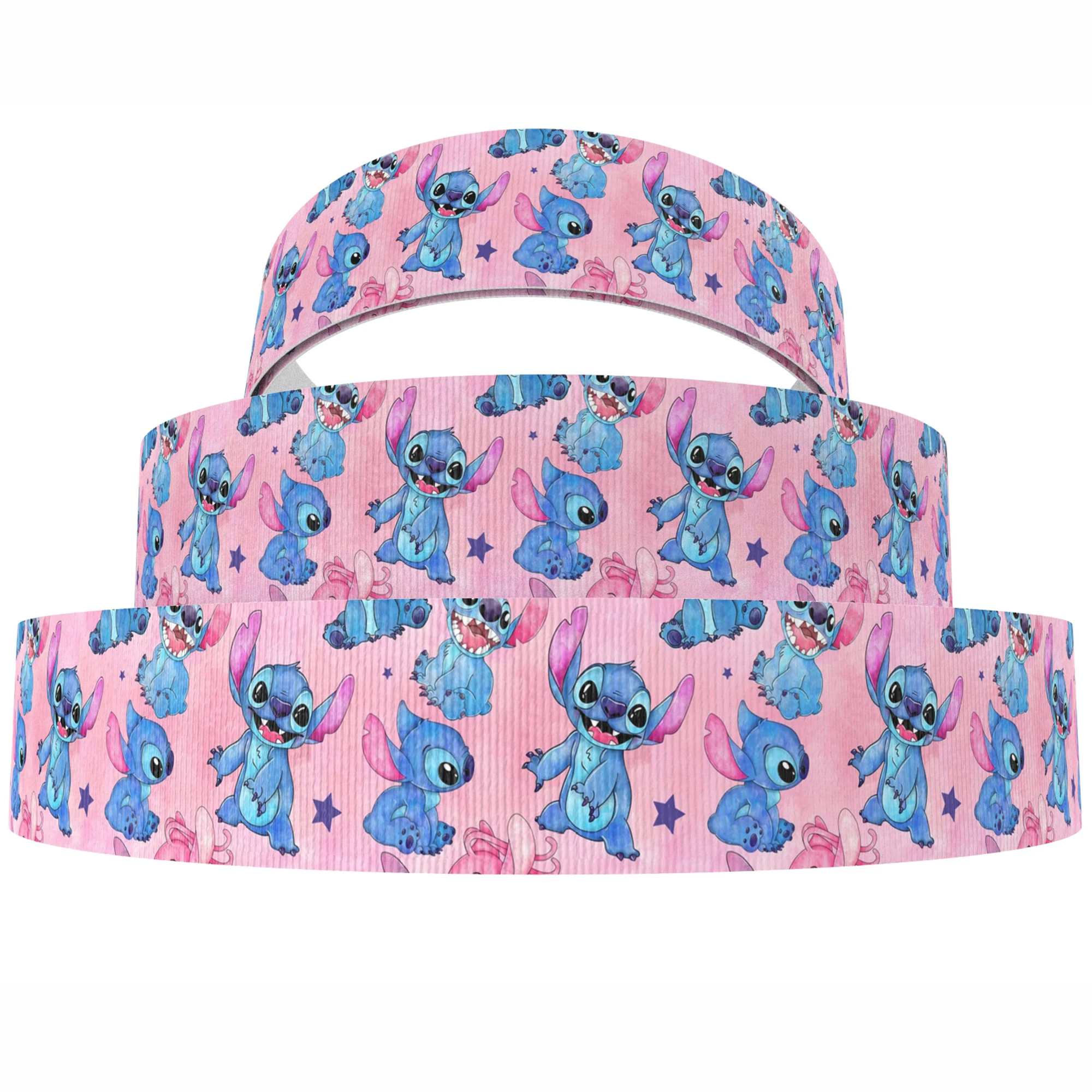 Grosgrain Ribbon Disney 5 Yards Multi Size Lilo And Stitch Marie Cat Printed For Hairbows DIY Craft Supplies Cartoon Ribbons