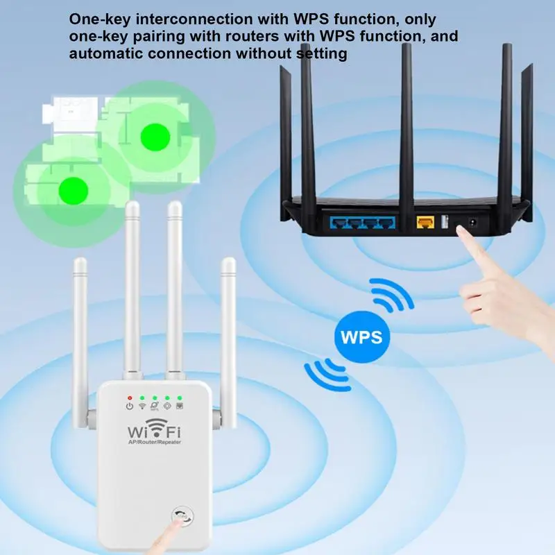 Фото Интернет-усилитель дальнего действия, усилитель сигнала Wi-Fi, ретранслятор для автоматического подключения к беспроводному интернету, усилитель сигнала, аксессуар №5