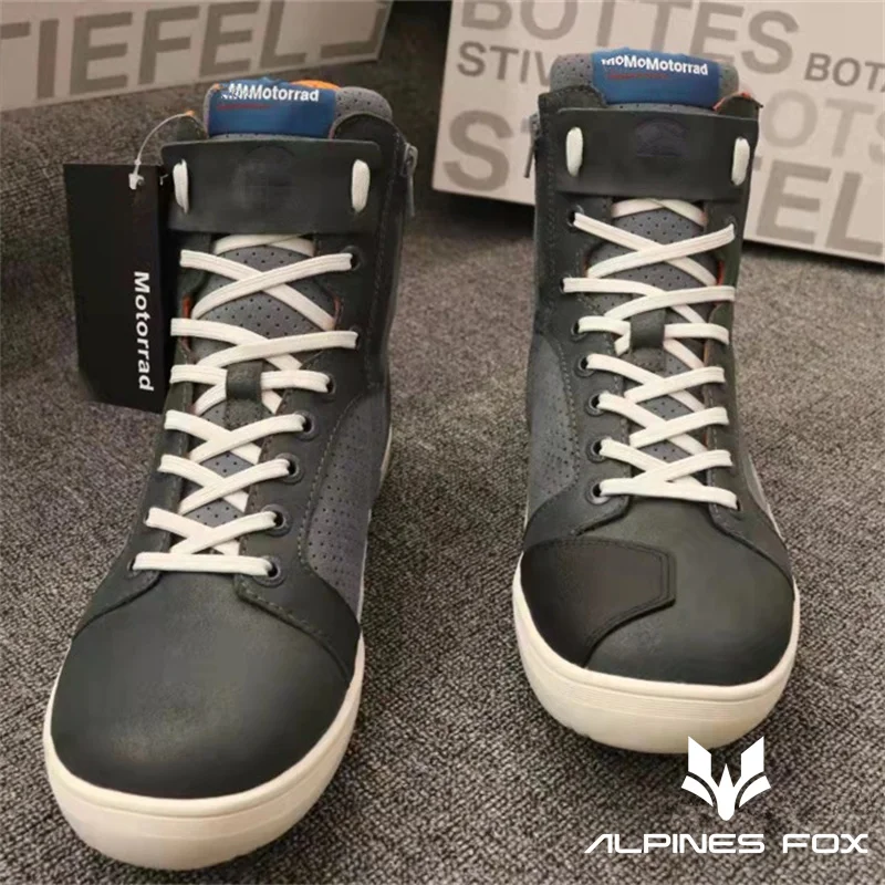 Motorcycle Riding Shoes for Motorrad Men's Motorbike Riding Ankle Type Protective Boots Four Seasons Motorcycle Shoes
