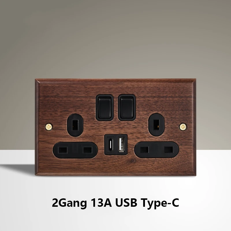 2Gang 13A USB C