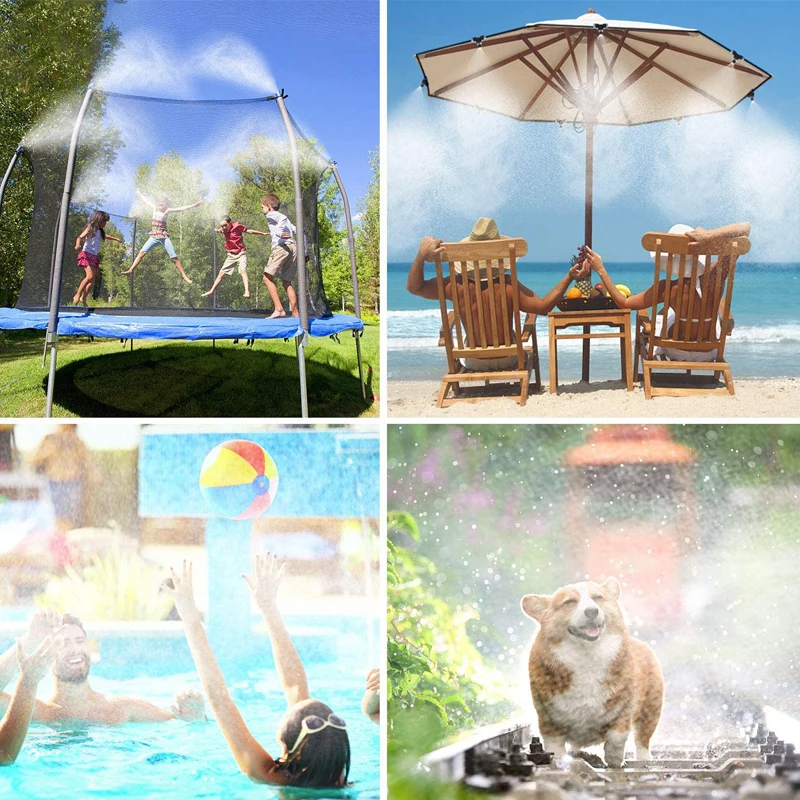 6/9/12/15/18m Outdoor Cooling Patio Misting System Fan Cooler Water Mist Gardenhouse Spray Hot fog misting system 2