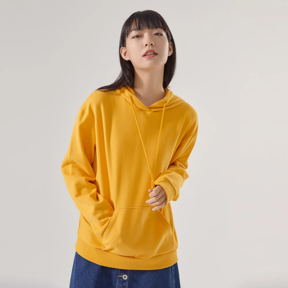 Metersbonwe Casual Perennial Knited Hoodies For Women Solid Color Loose Hooded Jumper Leisure Multicolor Pullover Tops