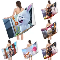 Towel towel pattern beach towel, quick drying and absorbent, The fabric is made of cotton and does not The Secret Life of Pets 1