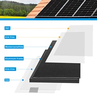 Panneau solaire 150W, cadre en aluminium léger, chargeur de batterie 12V, kit/système de panneaux photovoltaïques, maison, balcon, camping-car, RV 2