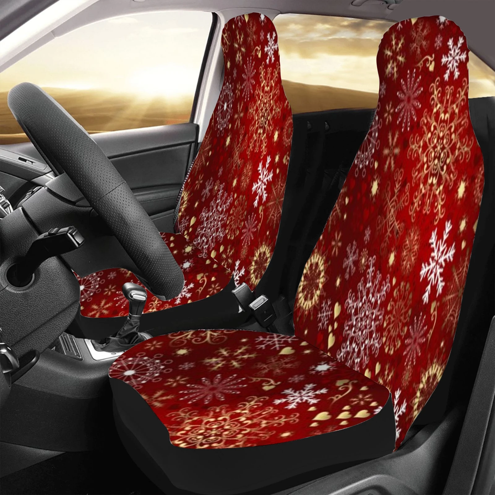 

Christmas Snowflake Design Durable Car Protector Front Seat Cover Heavy Duty Anti-Slip Car Seat Cover Cushion