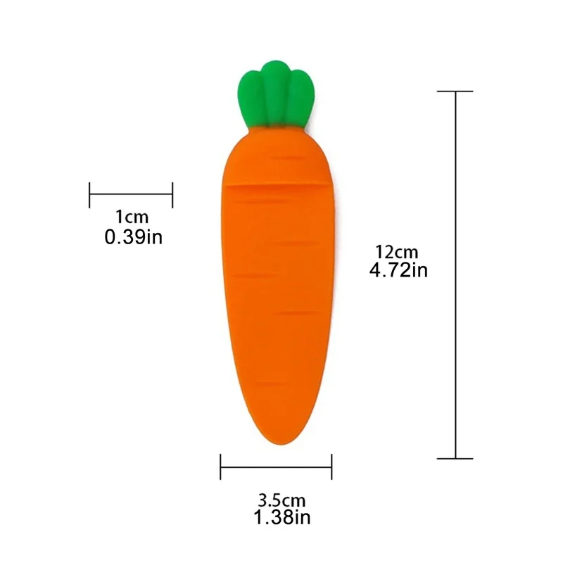 1pc Silicone Carrot Bookmark for Books