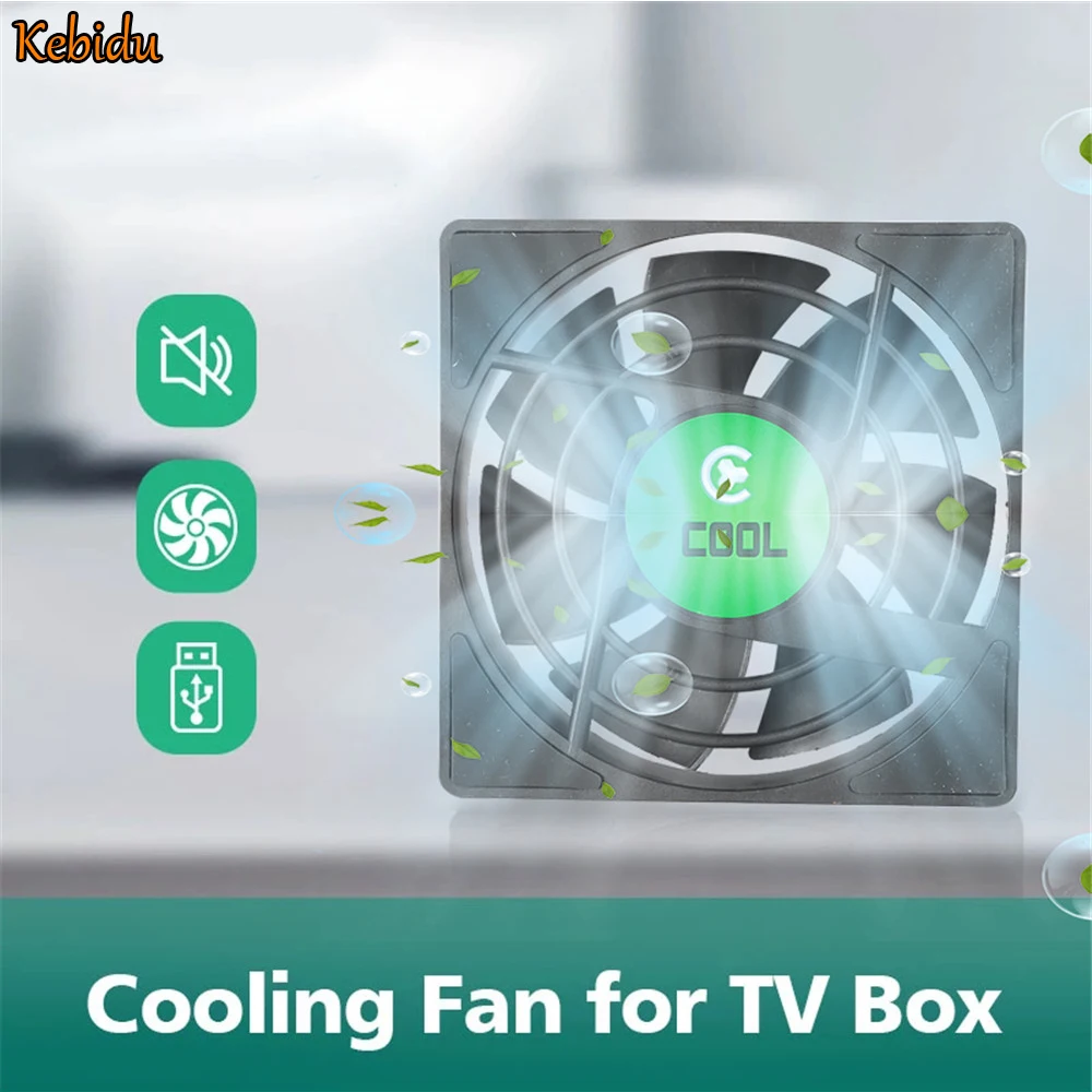 Mini Ventilador para tv Box Pequeno Ventilador de Refrigeração tv Box Radiator Conjunto Top Box Lâminas Cabo 30cm dc 5v Usb 80x80x25 mm