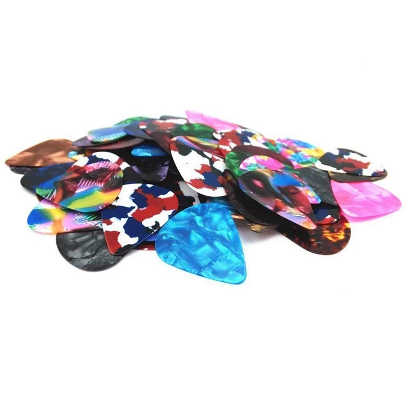 ABST 60 Pcs Colorful Guitar Picks, 0.46Mm, 0.71Mm, 0.96Mm & 1Pcs Guitar Strap With 3 Pick Holders For Bass Electric (Coffee)