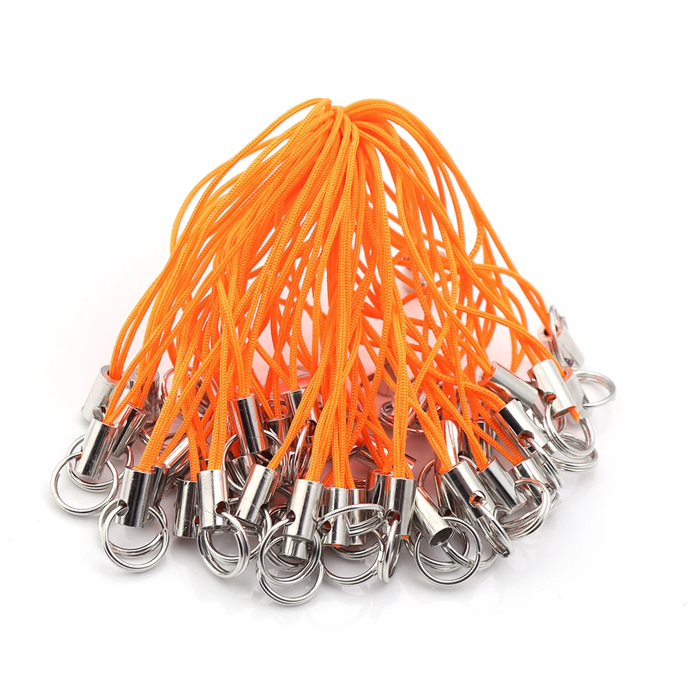 50pcs Durable Lanyard Rope with Jump Ring for DIY Keychain and Pendant Accessories