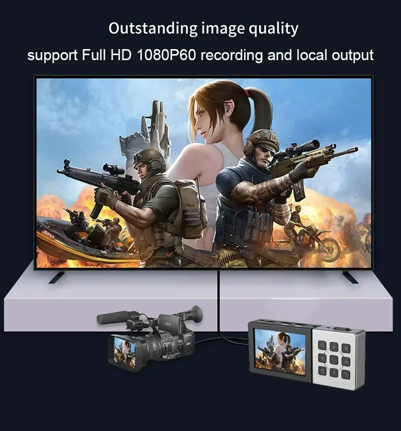 Ezcap 273 HD 1080P 60fps HDMI Video Capture Card Game Live Streaming Recording Box LCD Screen Playback Player Mic In Audio video capture card