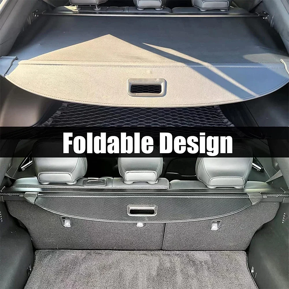 Cargo Cover Carbon Fiber Texture Retractable Rear Trunk Organizer Privacy Security Screen Shield Shade for Kia EV6