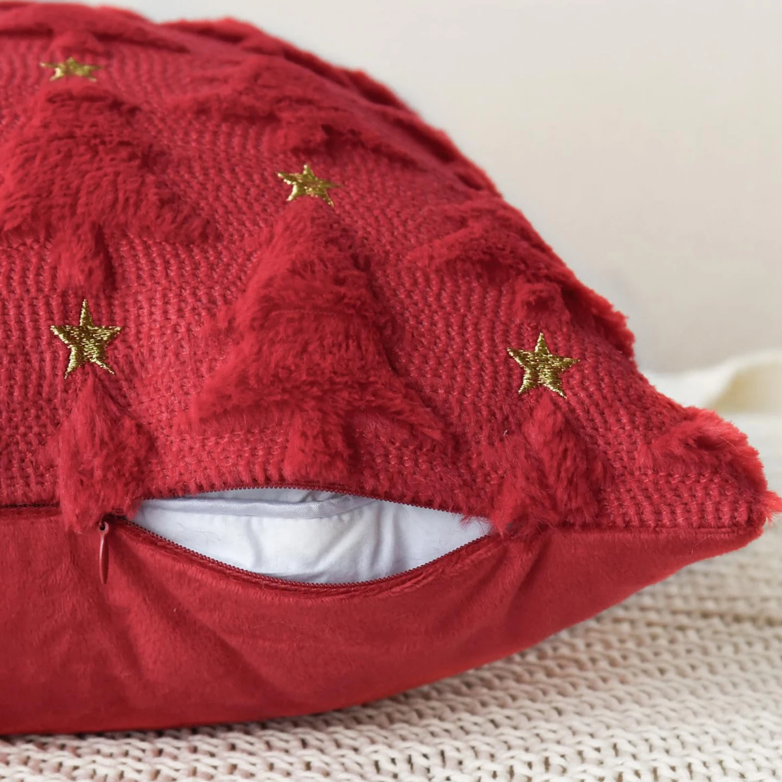 크리스마스 트리 쿠션 커버 귀여운 18x18 인치 2개 세트 침실 소파 휴일 축제용