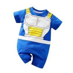 Adorable Anime Role Play Cotton Summer Baby Jumpsuit - Soft and Comfortable Short-Sleeved Outfit - 12-18M 90 (Blue)