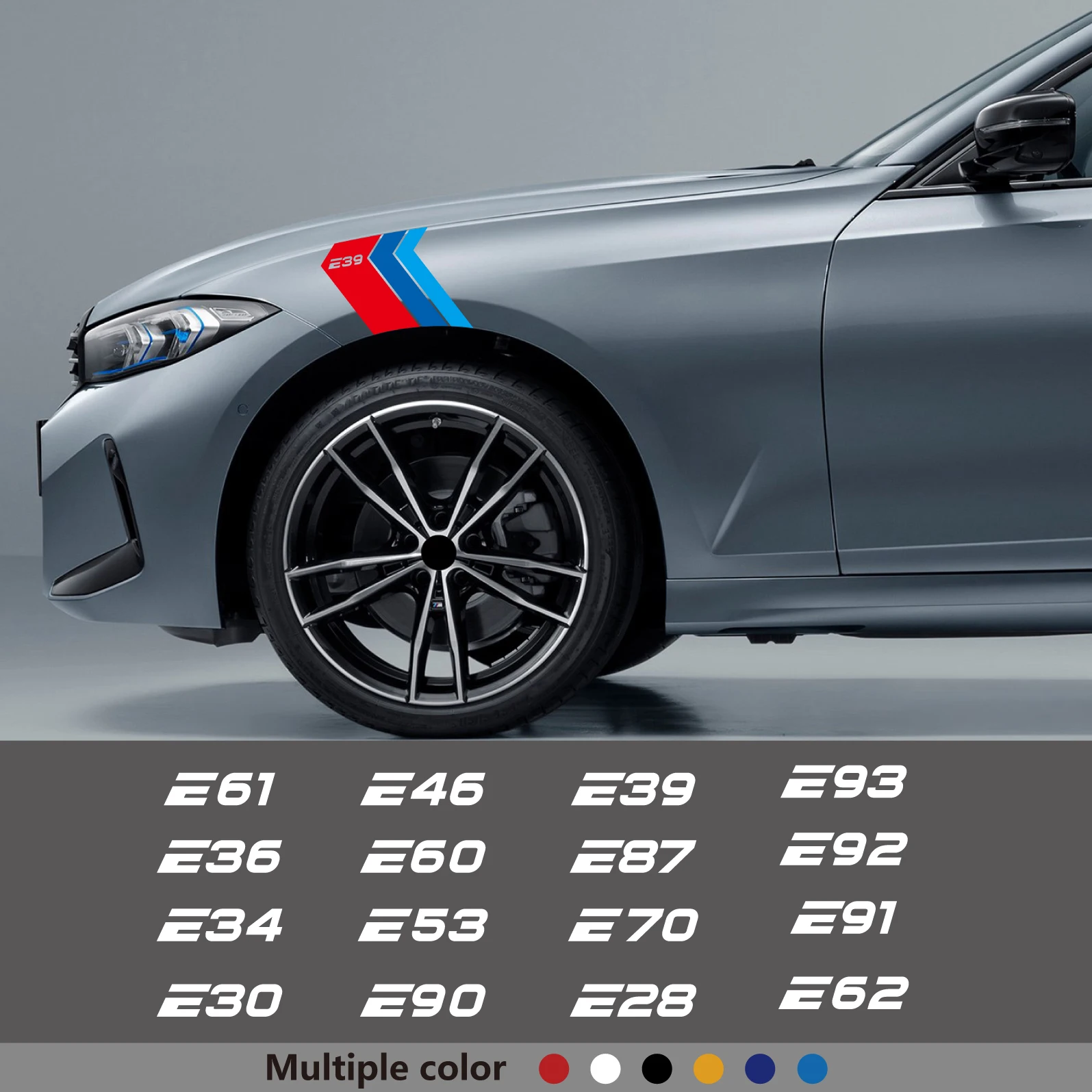 

2PCS Auto Fender Reflective Decal Vinyl Stickers For E28 E30 E34 E36 E39 E46 E53 E60 E61 E62 70 E87 E90 E91 E92 E93