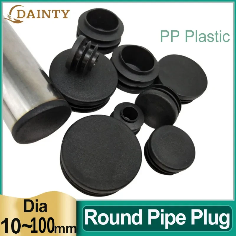 

Tube Pipe Inserts Plug tapon tubo redondo Bung Insert Stopper For Chair Leg Pipe Black Round Plastic Blanking End Cap