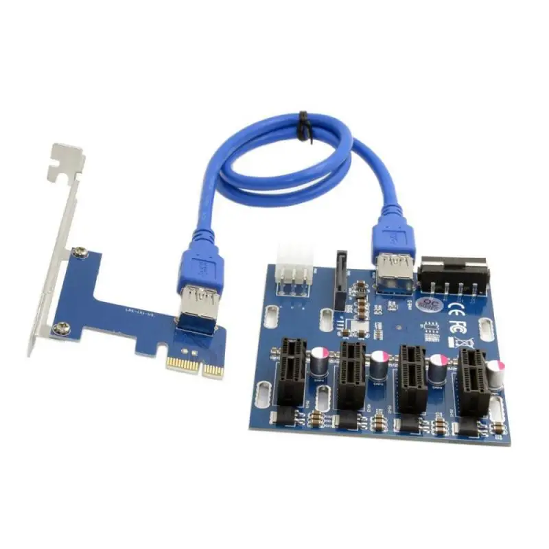

PCIe к PCI Express 1to 4 слот Райзер мини 1X к адаптеру внешнего воздействия-e усилитель порта карты для майнера BTC Расширенный комплект