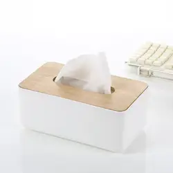 Caja de pañuelos de 445g, cajón de papel de madera de roble, caja de almacenamiento de servilletas para escritorio de oficina en casa