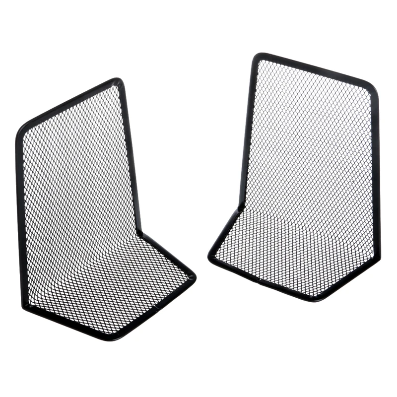 Mesh Metal Bookends Stainless Steel Bookend Magazine Book Holder Set of 2Pcs, book organizer, book holder