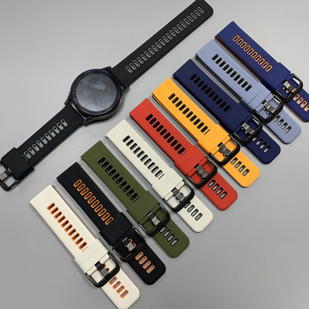 22mm Silicone Sports Watch Strap Replacement Bracelet - Universal Fit