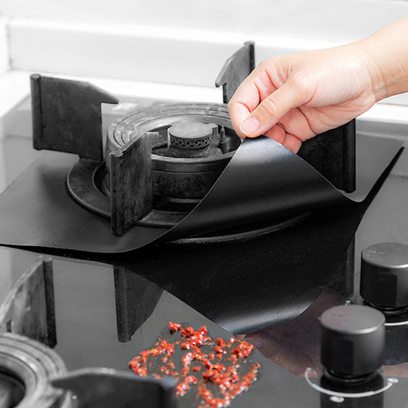 4 Pieces 27 Cm Gas Stove Surface Protection Pad Washable Oil And Dirt Resistant Kitchen Cleaning Accessories gas stove protection pad