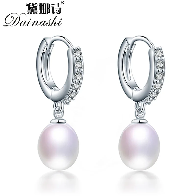 Boucles D'Oreilles Goujon - Perles D'Eau Douce Naturelles 5-5.5mm - Argent 925 - Neuf Sans Emballage