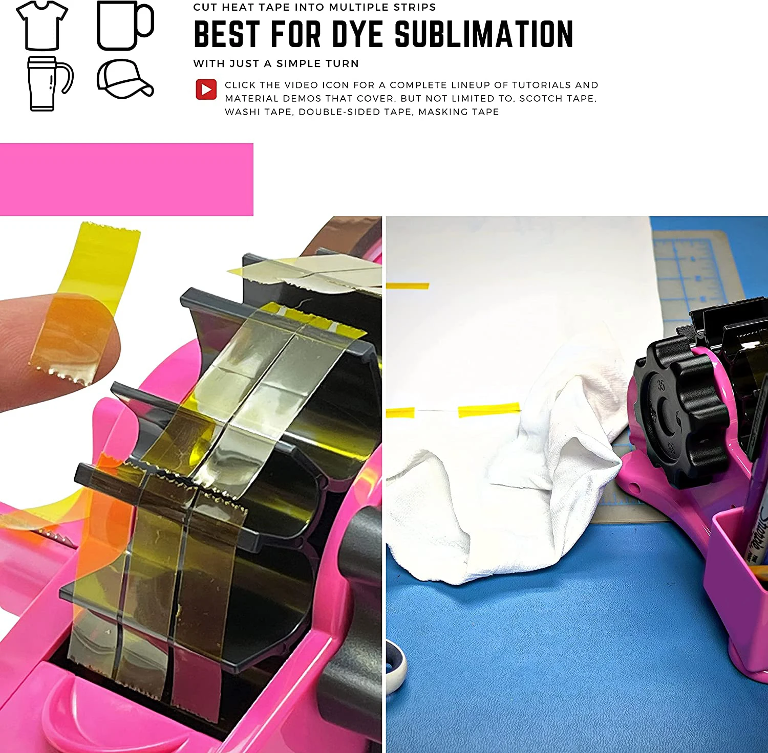 Heat Tape Dispenser Multiple Roll 1" and 3"Core Double Reel Cores Sublimation Tape Dispenser for School Office USe 4