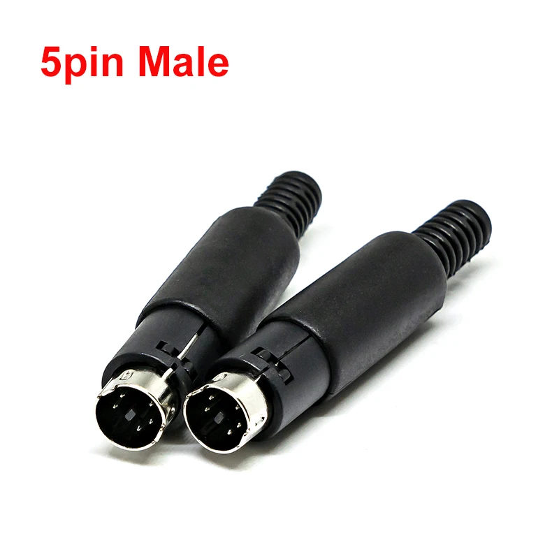 Description Picture 6 of item10pcs Mini 3/4/5/6/7/8/9 Pins Din Male Plug With Plastic Handle Adapter Soldering Cables DIY Connector