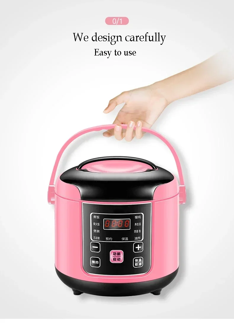 Description Picture 4 of item2L Smart Electric Rice Cooker Intelligent Automatic Kitchen Cooker Portable Preservation Rice Cooking Machin Multicooker