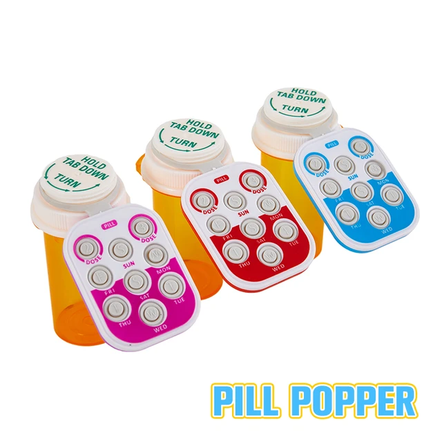 Pill Popper Medication Tracker, Daily Pill Reminder, Small and Portable  Memory Aid with Buttons, Attaches to Pill Container, Tracks up to 3 Doses  per Day, Multicolor, 3-Pack - Easy To Use Products : Health & Household 