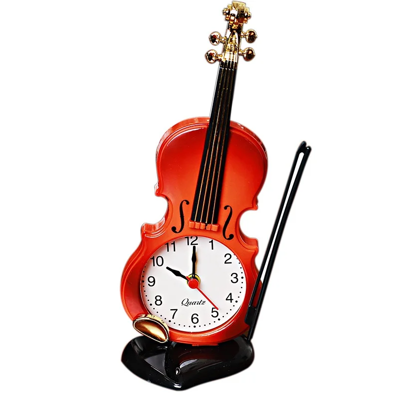 Creative Violin Students Use Alarm Clock Fashion Simple European Style Children's Cute Cartoon Bedside Clock Retro Ornament,digital clock,weather clock,lcd digital clock,digital desk clock,digital table clock,mini desk clock,mini weather clock,flipping clock,retro desk clock,retro telephone alarm clock