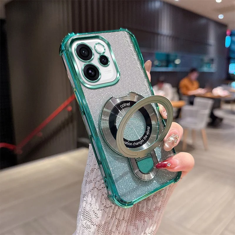 Electroplated Transparent Magnetic TPU Phone Case with Lens Film Protection