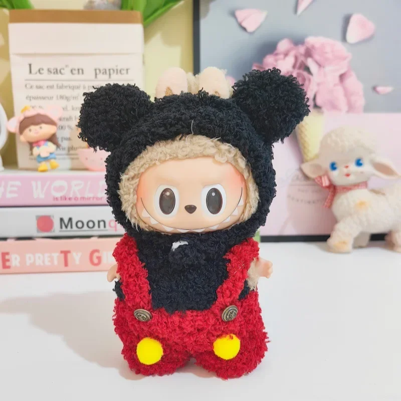 VYIBPDY Kleidung 17 cm für labubu,Halloween-Stil für 17cm Labu Plush Pullover Hoodie Bekleidung DIY Kinder Geschenke(B