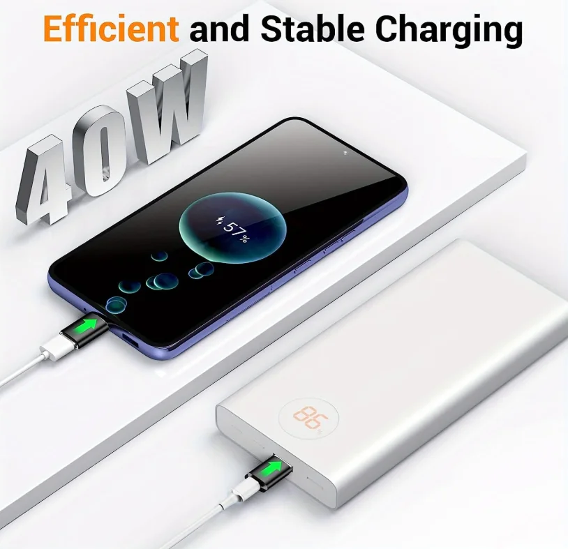 4팩 USB to USB C OTG 어댑터, 2팩 타입 C 여성용 to A 남성용 충전기 컨버터, 2팩 USB C 남성용 to USB 3.0 여성용 어댑터