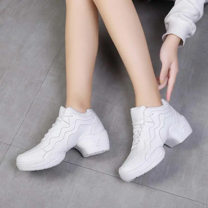 New Soft Sole Women Boots Shoes Sports Anti-skid Square Dance Shoes Sneakers Net Jazz Shoes Fitness Team Performance Shoes 5