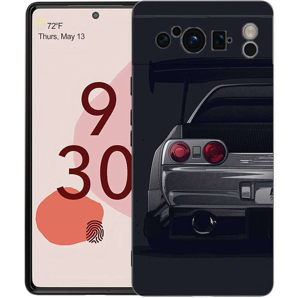 JDM Sports Cars TPU Shockproof Black Phone Case